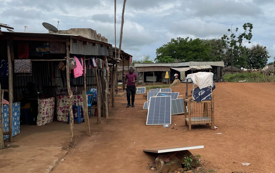 Solar panels in an Ugandan refugee camp